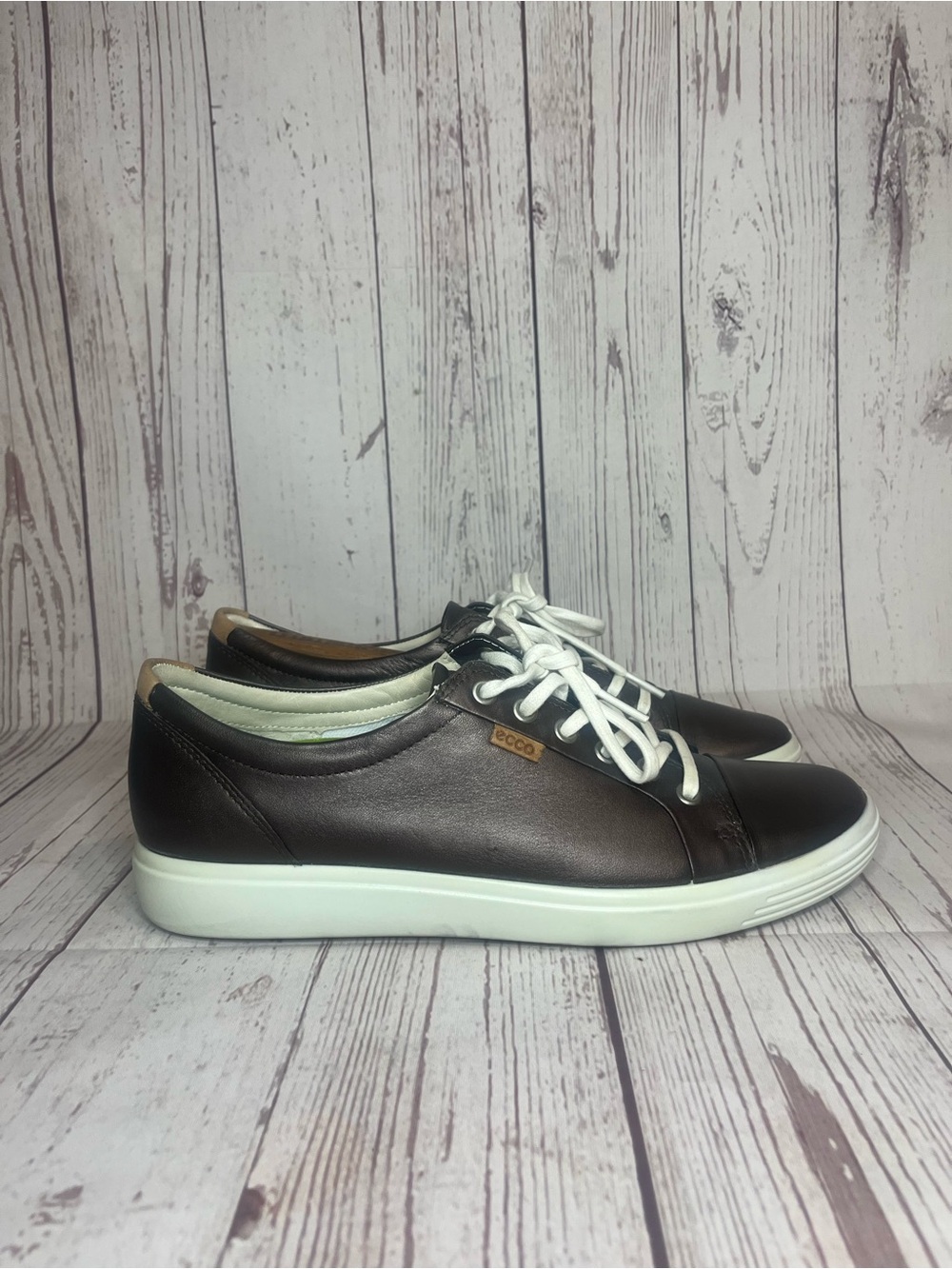 Ecco Soft 7 Contrast Long Lace Casual Women Sneaker Moca US Size 11 Euro 42
